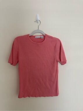 Vintage Ribbed Crewneck Top in Dusty Rose